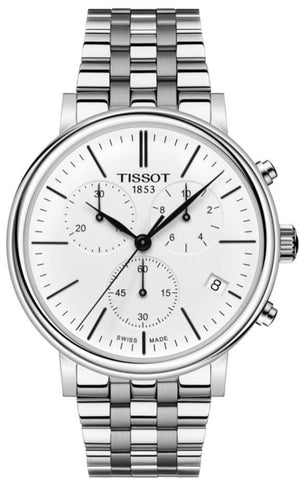 Tissot Carson Premium White Dial Silver Steel Strap Watch For Men - T122.417.11.011.00 Authentic Buy Shop Now