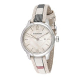 Burberry The Classic Guilloche Silver Dial Grey Leather Strap Watch for Women - BU10113 Authentic Buy Shop Now