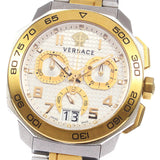Versace Dylos Chronograph Silver Dial Two Tone Steel Strap Watch for Men - VQC030015 Authentic Buy Shop Now