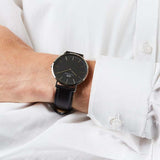 Daniel Wellington Classic Sheffield Black Dial Black Leather Strap Watch For Men - DW00100133 Authentic Buy Shop Now