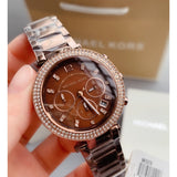 Michael Kors Parker Chronograph Brown Dial Brown Steel Strap Watch For Women - MK5578 Authentic Buy Shop Now