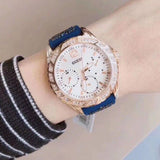 Guess Swirl Analog Quartz White Dial Blue Rubber Strap Watch for Women - W1096L4 Authentic Buy Shop Now