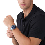 Michael Kors Everest Three-Hand Blue Dial Silver Steel Strap Watch For Men - MK9079 Authentic Buy Shop Now