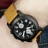 Marc Jacobs Larry Chronograph Black Dial Brown Leather Strap Watch for Men - MBM5053 Authentic Buy Shop Now