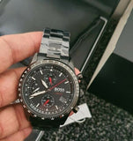 Hugo Boss Aero Black Dial Black Steel Strap Watch for Men - 1513771 Authentic Buy Shop Now