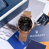 Maserati Epoca Anthracite Dial Rose Gold Mesh Bracelet Watch For Men - R8853118004 Authentic Buy Shop Now