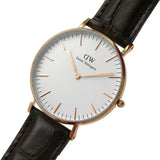 Daniel Wellington Classic York White Dial Brown Leather Strap Watch For Women - DW00100038 Authentic Buy Shop Now