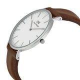 Daniel Wellington Classic Bristol Quartz White Dial Brown Leather Strap Watch For Men - DW00100023 Authentic Buy Shop Now