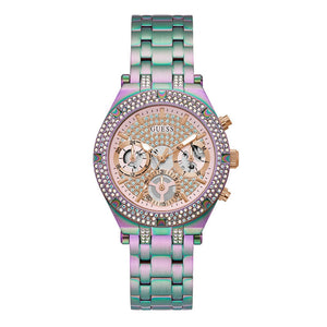 Guess Heiress Multifunction Diamonds Purple Dial Purple Steel Strap Watch for Women - GW0440L3 Authentic Buy Shop Now
