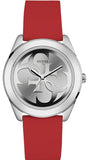 Guess G-Twist Silver Dial Red Rubber Strap Watch for Women - W0911L9 Authentic Buy Shop Now