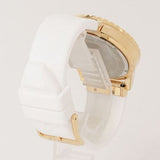 Michael Kors Everest Analog Gold Dial White Silicone Strap Watch For Women - MK7357 Authentic Buy Shop Now