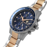 Maserati SFIDA Chronograph Blue Dial Two Tone Steel Strap Watch For Men - R8873640012 Authentic Buy Shop Now