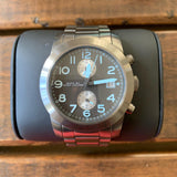 Marc Jacobs Larry Chronograph Black Dial Grey Steel Strap Watch for Men - MBM5051 Authentic Buy Shop Now