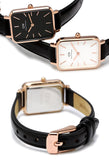 Daniel Wellington Quadro White Dial Black Leather Strap Watch For Women - DW00100434 Authentic Buy Shop Now