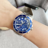 Fossil FB-03 Chronograph Blue Dial Silver Steel Strap Watch for Men - FS5724 Authentic Buy Shop Now