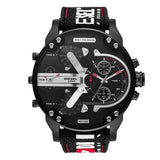 Diesel Mr. Daddy 2.0 Quartz Black Dial Black Nylon Strap Watch For Men - DZ7433 Authentic Buy Shop Now