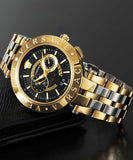 Versace V-Race Quartz Black Dial Gold Steel Strap Watch For Men - VEBV00519 Authentic Buy Shop Now