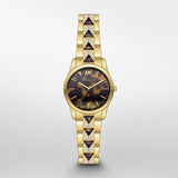 Michael Kors Runway Mercer Analog Brown Dial Gold Steel Strap Watch For Women - MK6855 Authentic Buy Shop Now