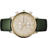 Emporio Armani Chronograph Champagne Dial Green Leather Strap Watch For Men - AR1722 Authentic Buy Shop Now