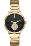 Michael Kors Portia Black Dial Gold Steel Strap Watch for Women - MK3788 Authentic Buy Shop Now