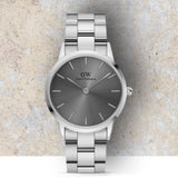 Daniel Wellington Link Grey Dial Silver Steel Strap Watch For Men - DW00100328 Authentic Buy Shop Now