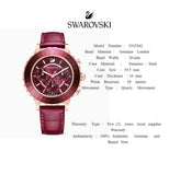Swarovski Octea Lux Chrono Red Dial Red Leather Strap Watch for Women - 5547642 Authentic Buy Shop Now