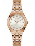 Guess Crystalline Diamonds Silver Dial Rose Gold Steel Strap Watch for Women - GW0114L3 Authentic Buy Shop Now
