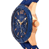 Guess Oasis Blue Dial Blue & Rose Gold Stainless Steel Strap Watch For Men - W0366G4 Authentic Buy Shop Now