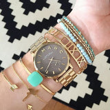 Marc Jacobs Baker Grey Dial Gold Steel Strap Watch for Women - MBM3281 Authentic Buy Shop Now