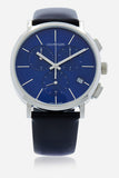 Calvin Klein Chronograph Blue Dial Black Leather Strap Watch for Men - K8Q371CN Authentic Buy Shop Now