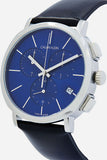 Calvin Klein Chronograph Blue Dial Black Leather Strap Watch for Men - K8Q371CN Authentic Buy Shop Now