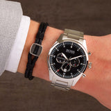 Hugo Boss Pioneer Black Dial Silver Steel Strap Watch for Men - 1513712 Authentic Buy Shop Now