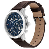 Tommy Hilfiger Henry Chronograph Blue Dial Brown Leather Strap Watch For Men -1710476 Authentic Buy Shop Now