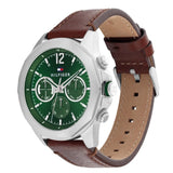 Tommy Hilfiger Lars Chronograph Green Dial Brown Leather Strap Watch For Men - 1792064 Authentic Buy Shop Now