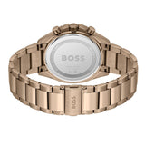 Hugo Boss Classic Chronograph Green Dial Beige Gold Steel Strap Watch For Men - 1514019 Authentic Buy Shop Now