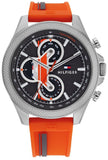 Tommy Hilfiger Clark Chronograph Grey Dial Orange Rubber Strap Watch For Men - 1792084 Authentic Buy Shop Now