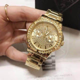 Guess Sassy Analog Quartz Gold Dial Gold Steel Strap Watch For Women - W0705L2 Authentic Buy Shop Now