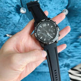 Guess Commander Black Dial Black Rubber Strap Watch for Men - GW0211G3 Authentic Buy Shop Now