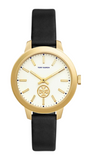 Tory Burch Collins White Dial Black Leather Strap Watch for Women - TBW1205 Authentic Buy Shop Now
