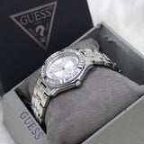 Guess Water Pro Diamonds Silver Dial Silver Steel Strap Watch For Women - G75511M Authentic Buy Shop Now