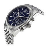 Michael Kors Lexington Chronograph Blue Dial Silver Steel Strap Watch for Men - MK8280 Authentic Buy Shop Now