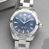 Tag Heuer Aquaracer Quartz Blue Dial Silver Steel Strap Watch for Men - WAY1112.BA0928 Authentic Buy Shop Now