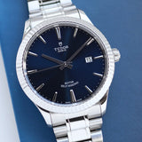 Tudor Style Automatic Blue Dial Silver Steel Strap Watch for Men - M12710-0013 Authentic Buy Shop Now
