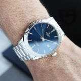 Tudor Style Automatic Blue Dial Silver Steel Strap Watch for Men - M12710-0013 Authentic Buy Shop Now