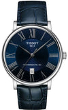 Tissot Carson Premium Powermatic 80 Blue Dial Blue Leather Strap Watch For Men - T122.407.16.043.00 Authentic Buy Shop Now