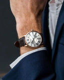 Tissot Carson Premium Powermatic 80 Silver Dial Brown Leather Strap Watch For Men - T122.407.36.033.00 Authentic Buy Shop Now