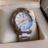 Tag Heuer Aquaracer Quartz White Dial Silver Steel Strap Watch for Men - WAY1111.BA0928 Authentic Buy Shop Now
