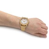 Versace Code Quartz Silver Dial Gold Steel Strap Watch For Men - VEPO00420 Authentic Buy Shop Now