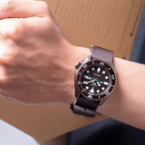 Seiko 5 Sport Automatic Brown Dial Brown Nylon Strap Watch For Men - SRPD85K1 Authentic Buy Shop Now