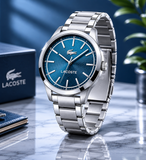 Lacoste Edmonton Blue Dial Silver Steel Strap Watch for Men - 2010924 Authentic Buy Shop Now